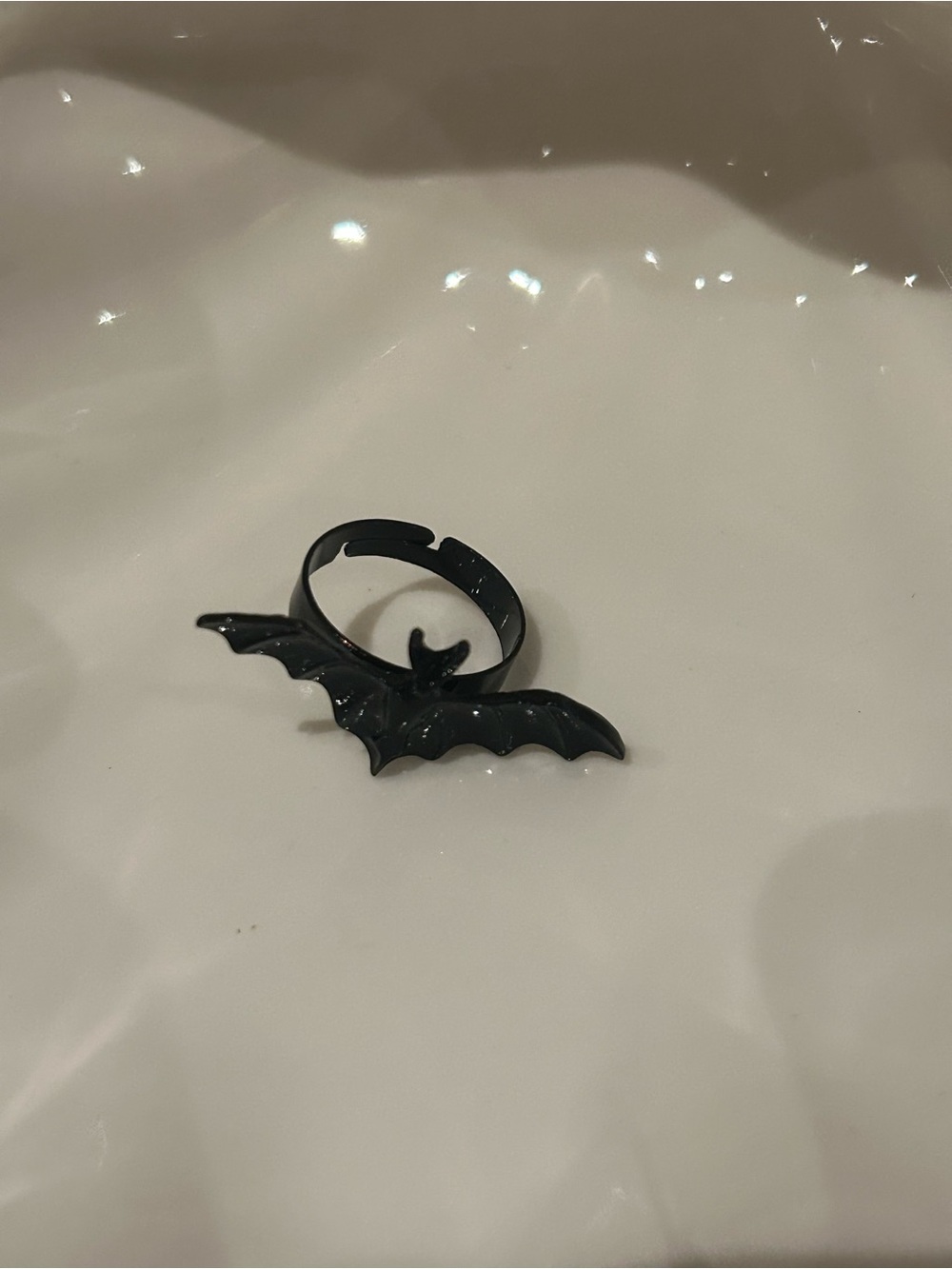 Black Bat Adjustable Gothic Ring